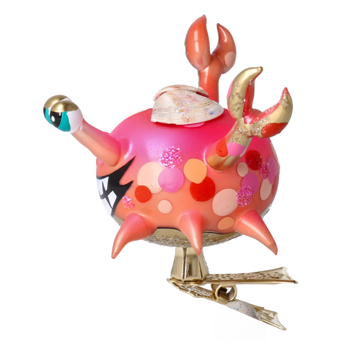 Exultant Coral Mariner | Hand-Painted Glass Ornament | Blubom 2022-506
