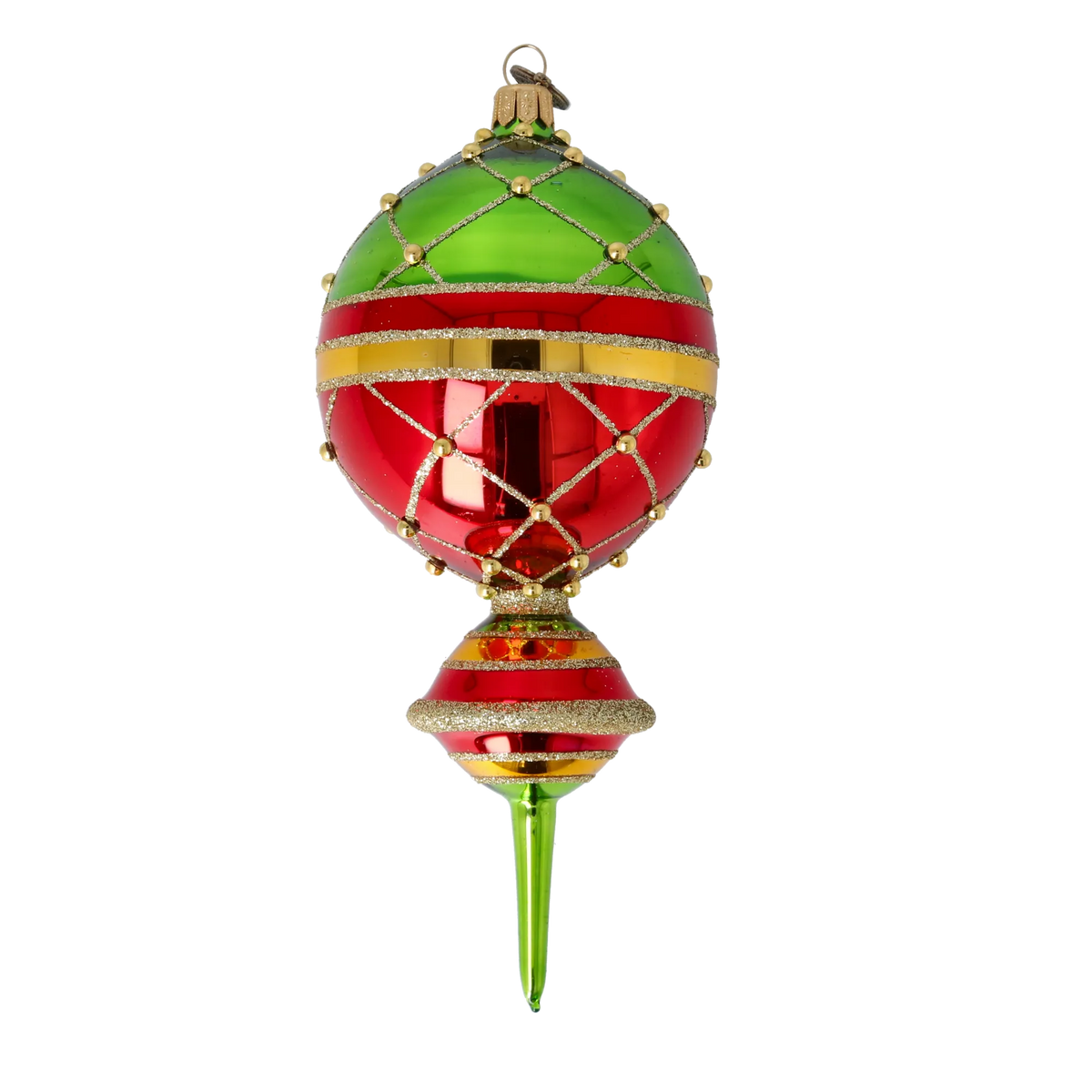 Gilded Meridian Echo | Hand-Painted Glass Ornament | Blubom 2022-510