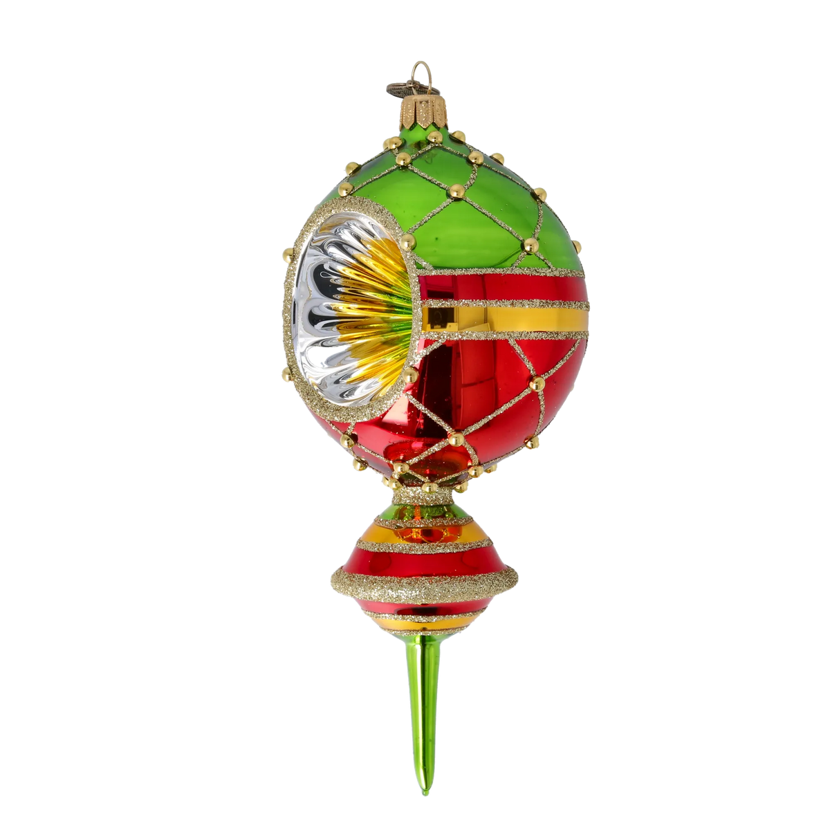 Gilded Meridian Echo | Hand-Painted Glass Ornament | Blubom 2022-510