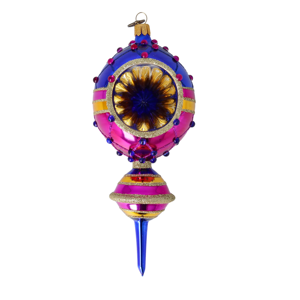 Cobalt Horizon Resonance | Hand-Painted Glass Ornament | Blubom 2022-511