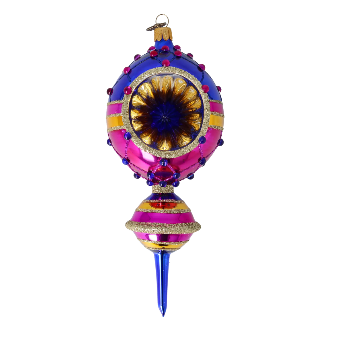 Cobalt Horizon Resonance | Hand-Painted Glass Ornament | Blubom 2022-511