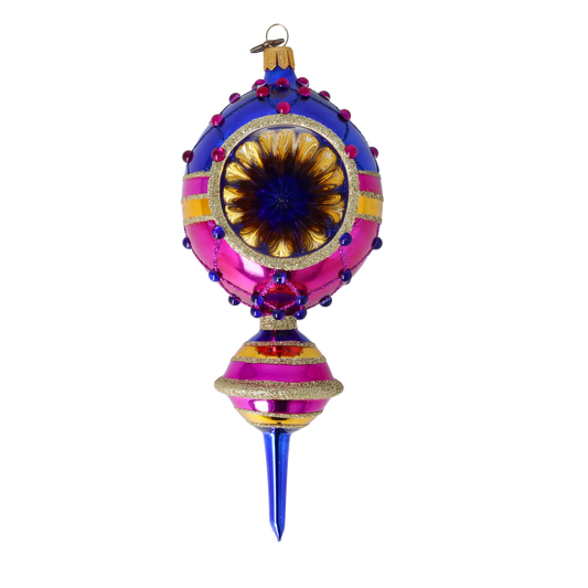Drop Carnival Glow. Handmade Glass Christmas ornament. 2022-511