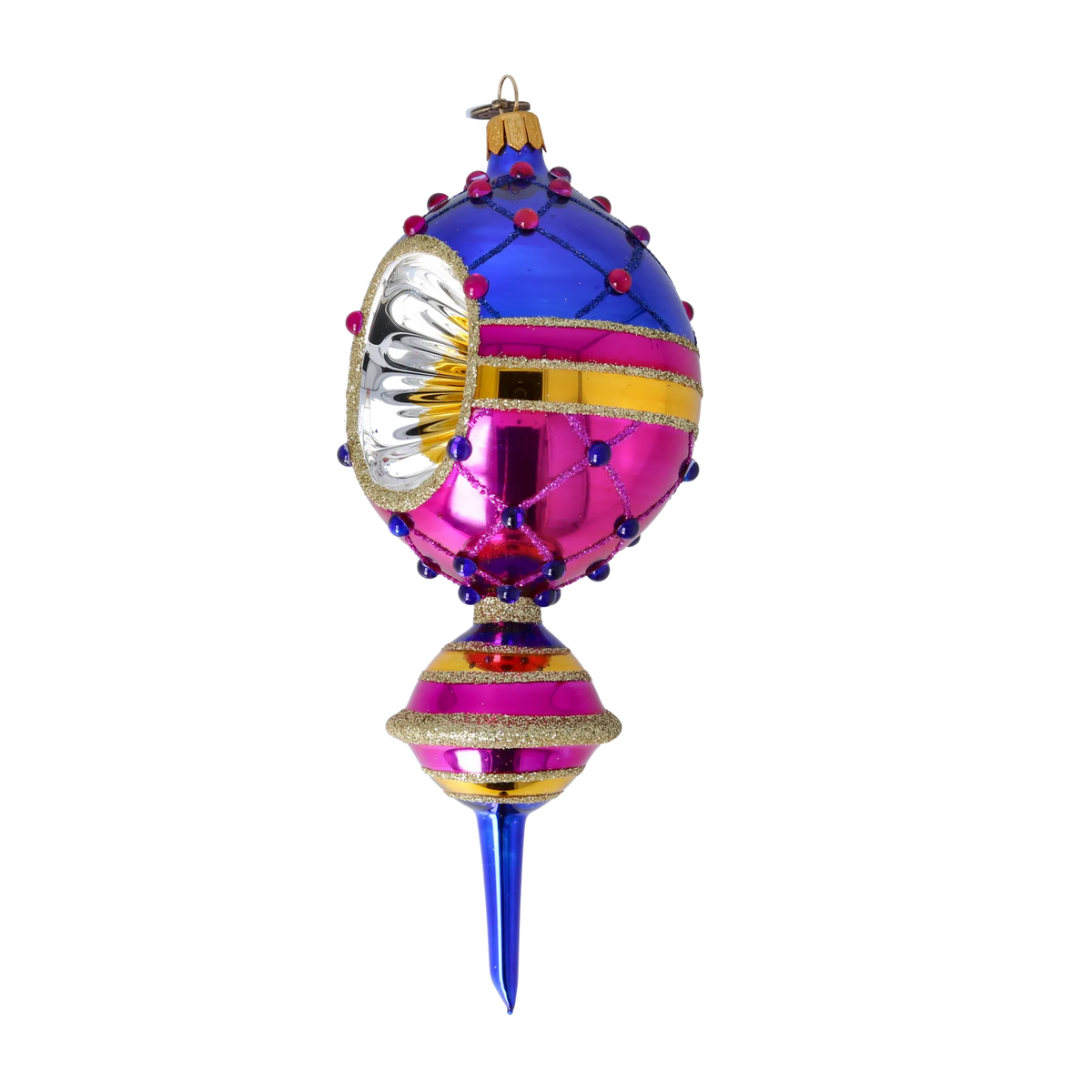 Cobalt Horizon Resonance | Hand-Painted Glass Ornament | Blubom 2022-511