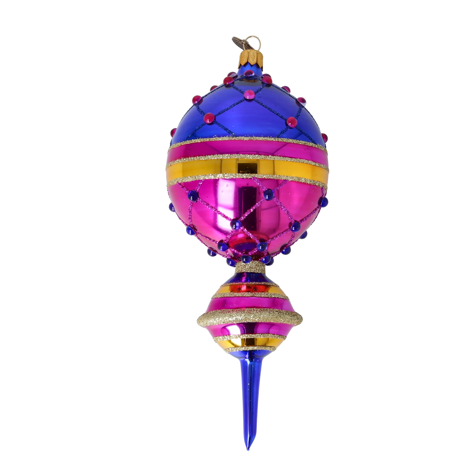 Cobalt Horizon Resonance | Hand-Painted Glass Ornament | Blubom 2022-511
