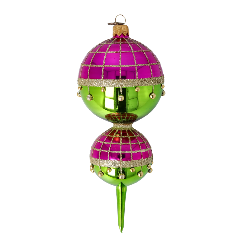 Cerise Solstice | Hand-Painted Glass Ornament | Blubom 2022-512