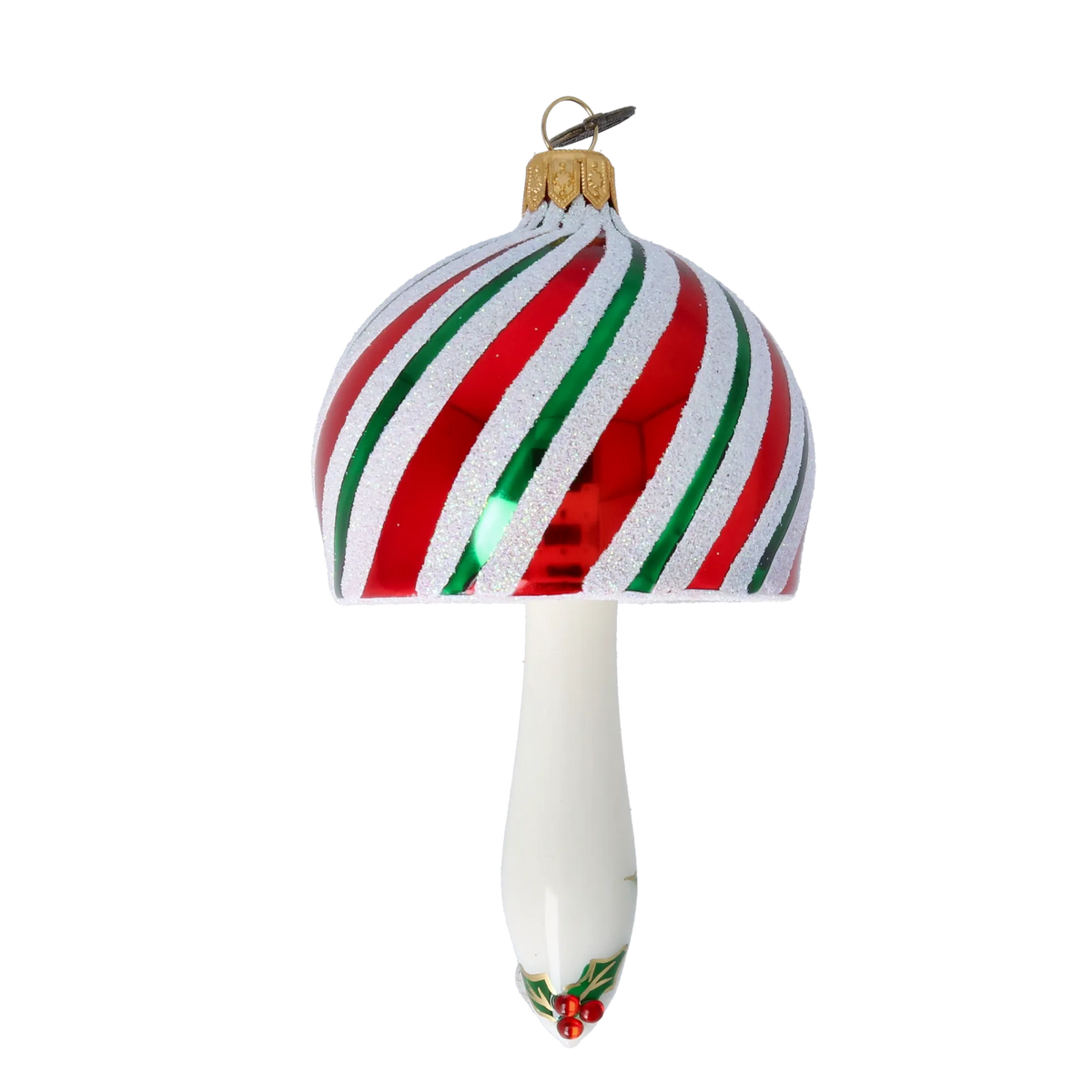 Dashing Ribbon Sprout | Hand-Painted Glass Ornament | Blubom 2022-515