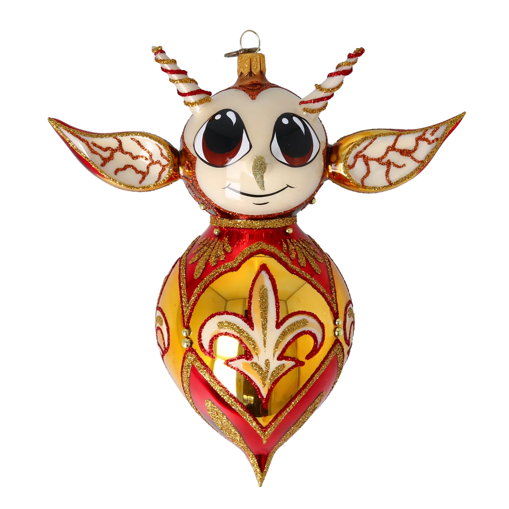Curious Herald | Hand-Painted Glass Ornament | Blubom 2022-518