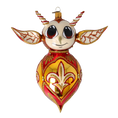 Load image into Gallery viewer, Red Fairy Tale Creature. Handmade Glass Christmas ornament. 2022-518
