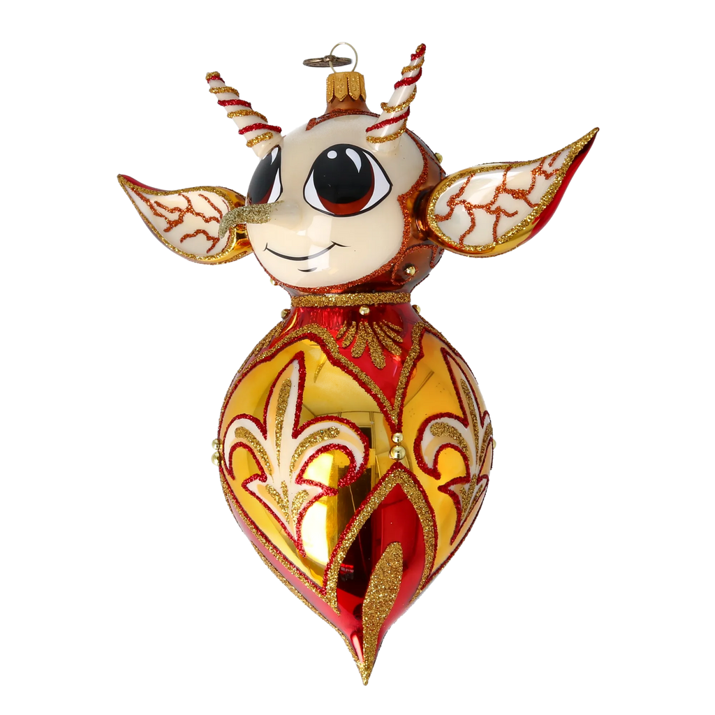 Curious Herald | Hand-Painted Glass Ornament | Blubom 2022-518