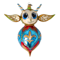 Vigilant Azure Herald | Hand-Painted Glass Ornament | Blubom 2022-519