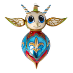 Vigilant Azure Herald | Hand-Painted Glass Ornament | Blubom 2022-519