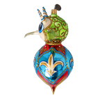 Vigilant Azure Herald | Hand-Painted Glass Ornament | Blubom 2022-519