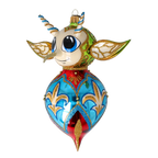 Vigilant Azure Herald | Hand-Painted Glass Ornament | Blubom 2022-519