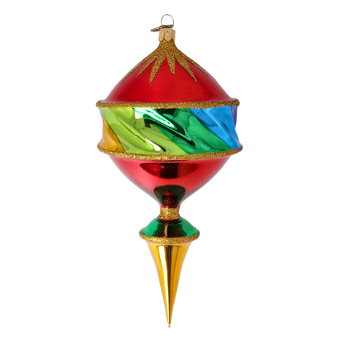 Chromatic Fanfare | Hand-Painted Glass Ornament | Blubom 2022-522