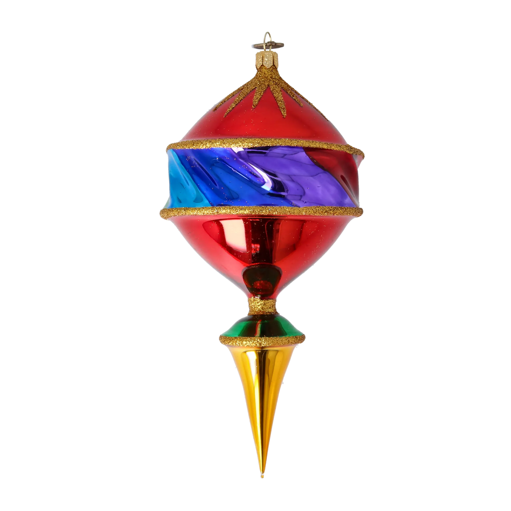 Chromatic Fanfare | Hand-Painted Glass Ornament | Blubom 2022-522