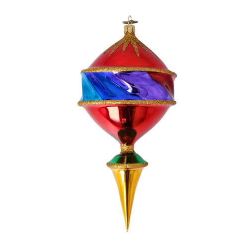 Chromatic Fanfare | Hand-Painted Glass Ornament | Blubom 2022-522