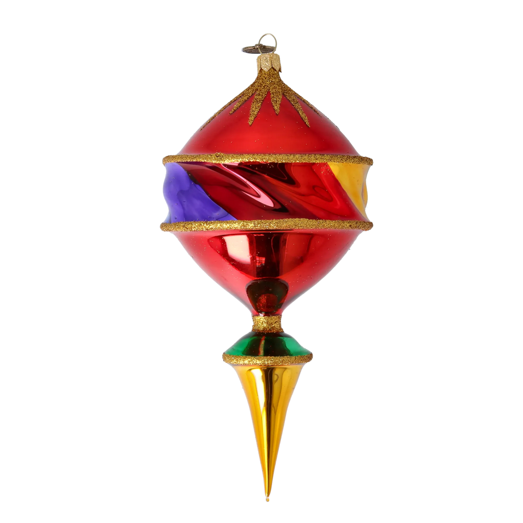 Chromatic Fanfare | Hand-Painted Glass Ornament | Blubom 2022-522