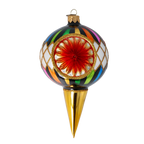 Obsidian Gilded Solstice | Hand-Painted Glass Ornament | Blubom 2022-524