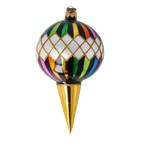 Obsidian Gilded Solstice | Hand-Painted Glass Ornament | Blubom 2022-524