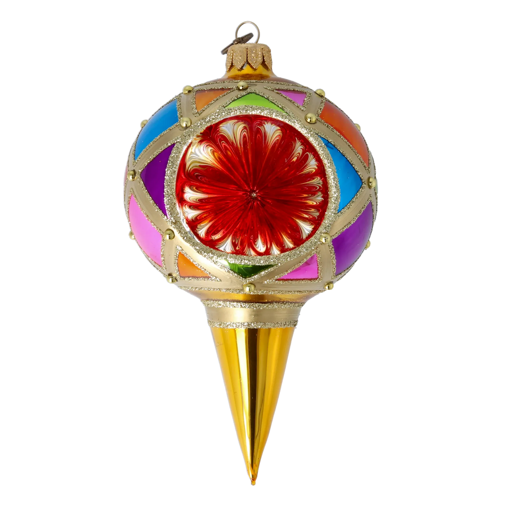Ruby Solar Pulse | Hand-Painted Glass Ornament | Blubom 2022-525