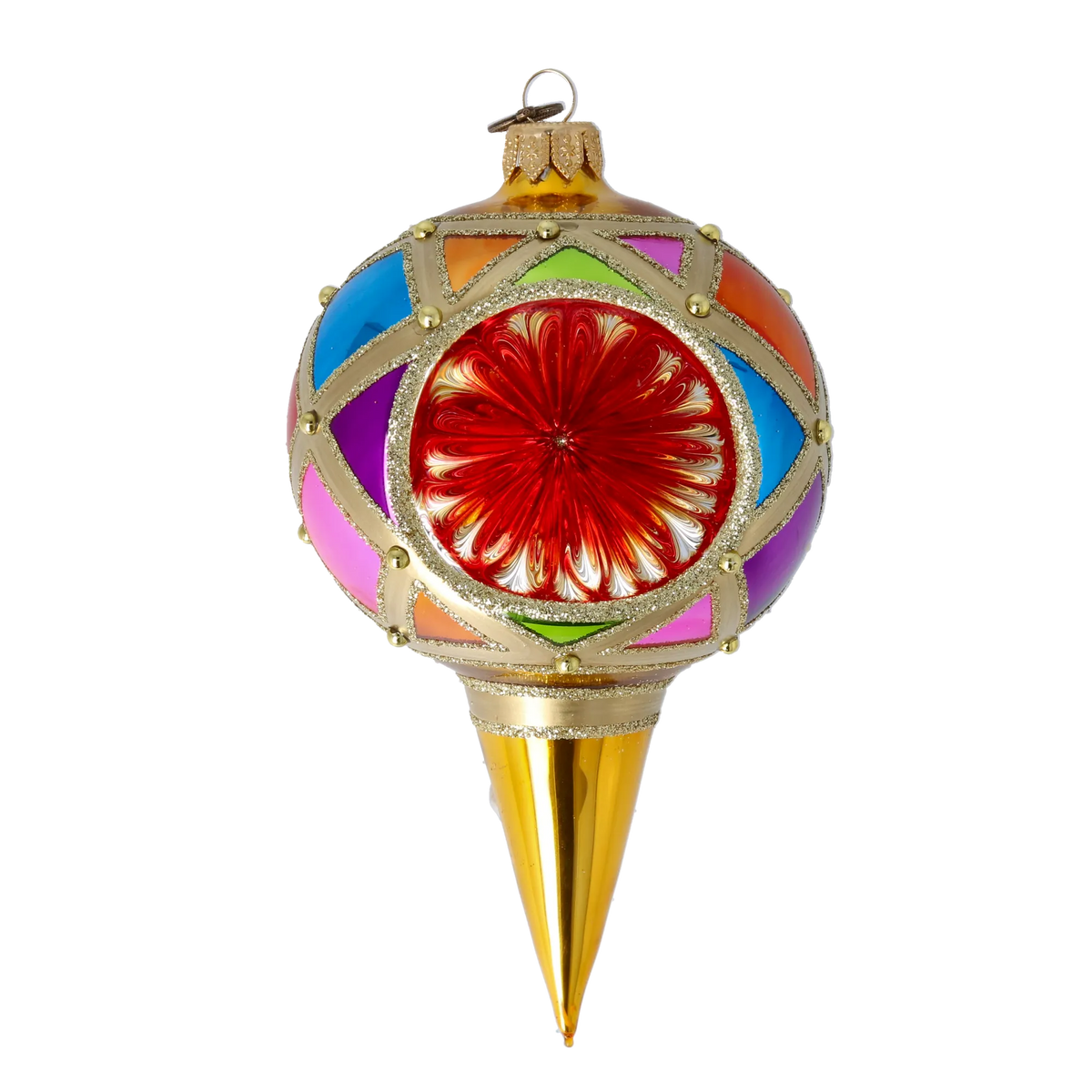 Ruby Solar Pulse | Hand-Painted Glass Ornament | Blubom 2022-525
