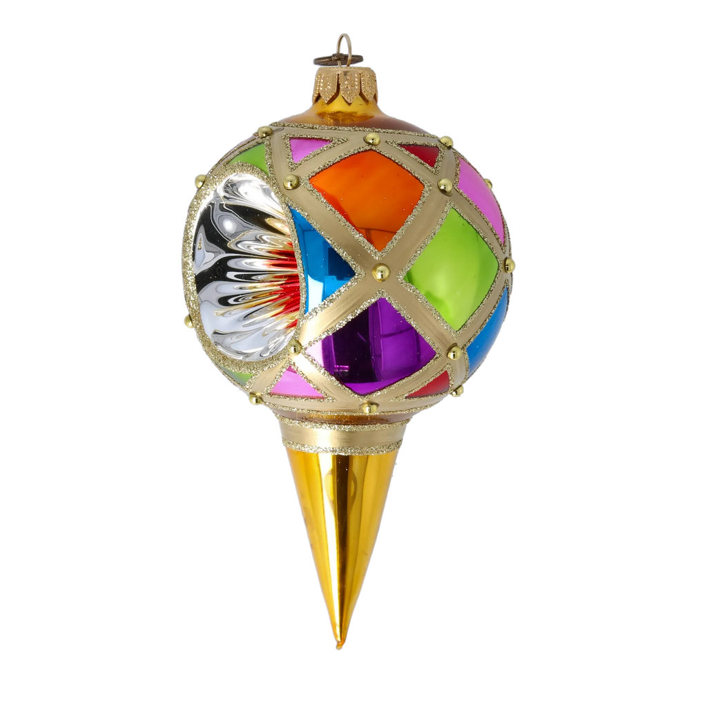 Ruby Solar Pulse | Hand-Painted Glass Ornament | Blubom 2022-525