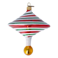 Load image into Gallery viewer, Candy Swirl Top Handmade Glass Christmas ornament
