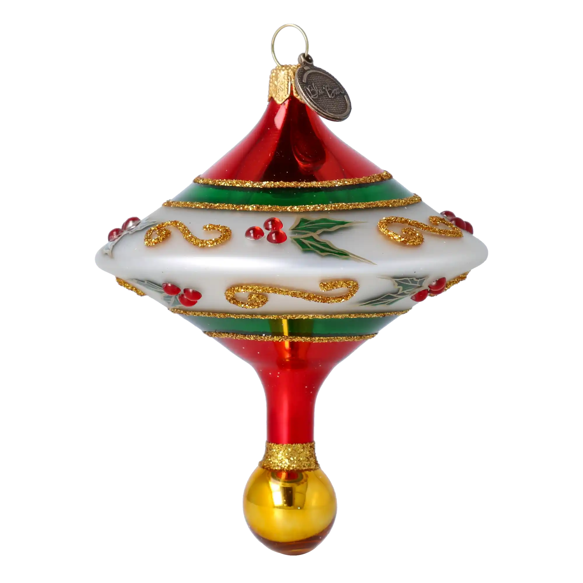 Christmas Spinning Top Handmade Glass Christmas ornament