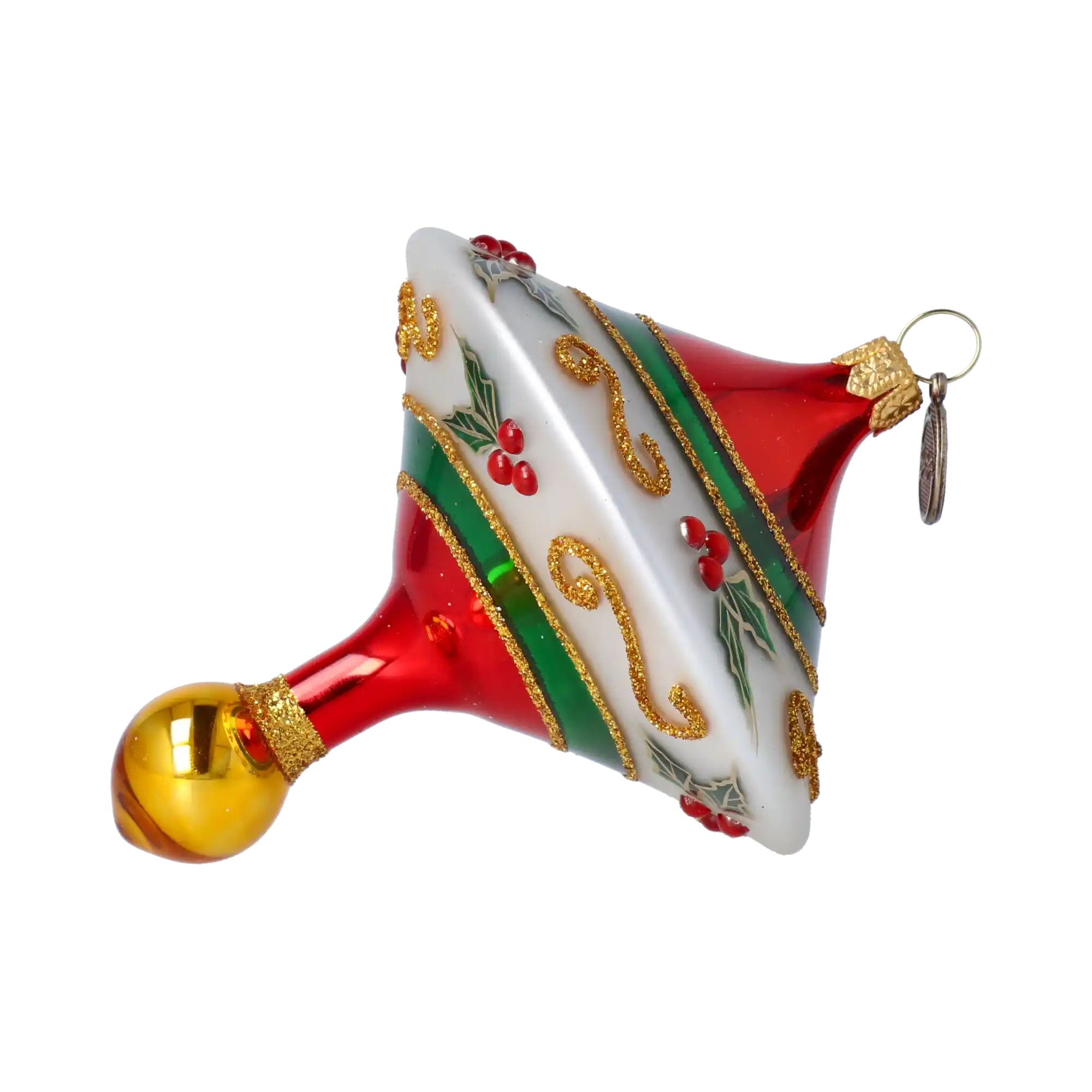 Christmas Spinning Top Handmade Glass Christmas ornament