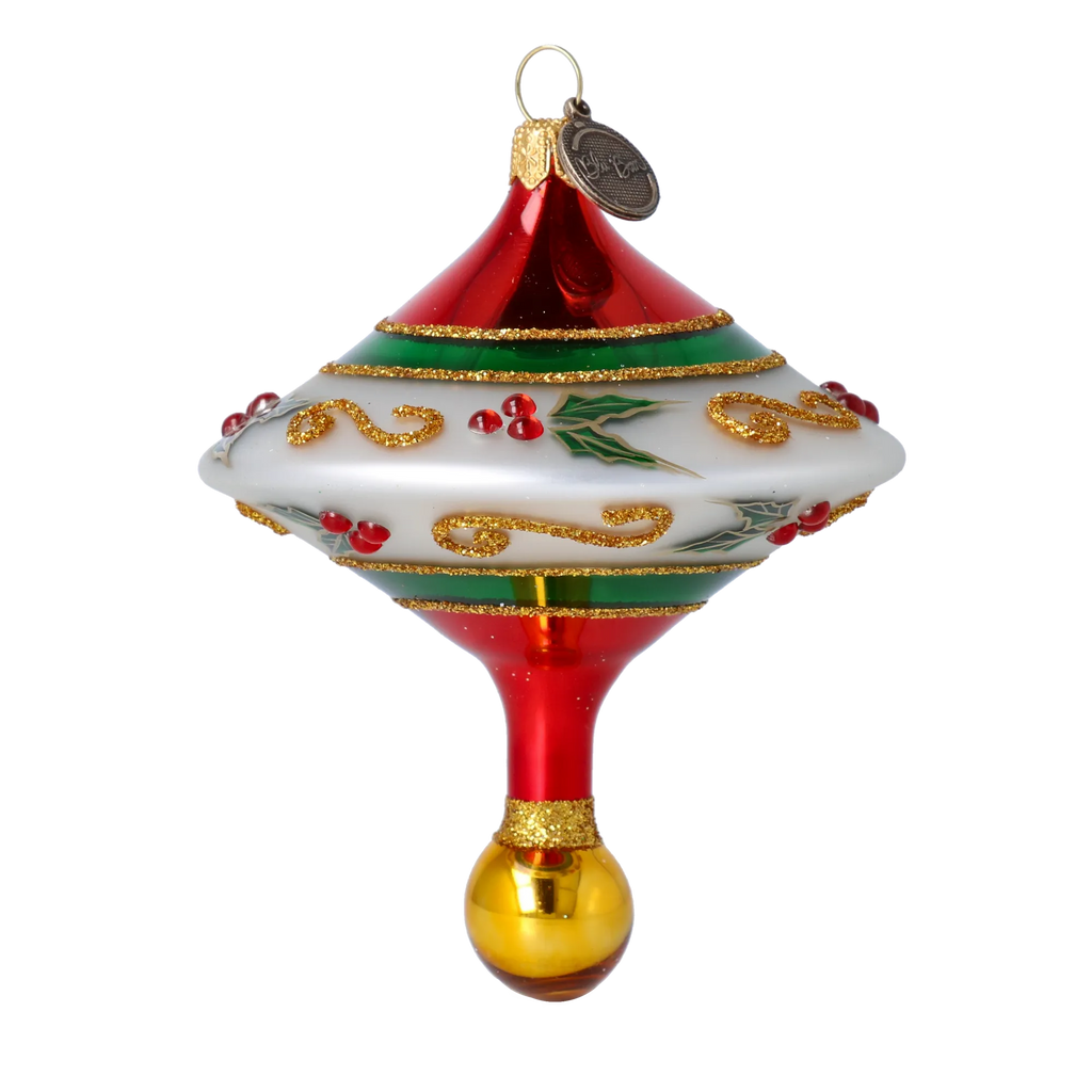 Ruby Frost Cadence | Hand-Painted Glass Ornament | Blubom 2022-528