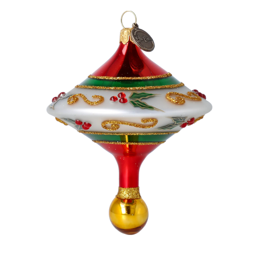 Ruby Frost Cadence | Hand-Painted Glass Ornament | Blubom 2022-528