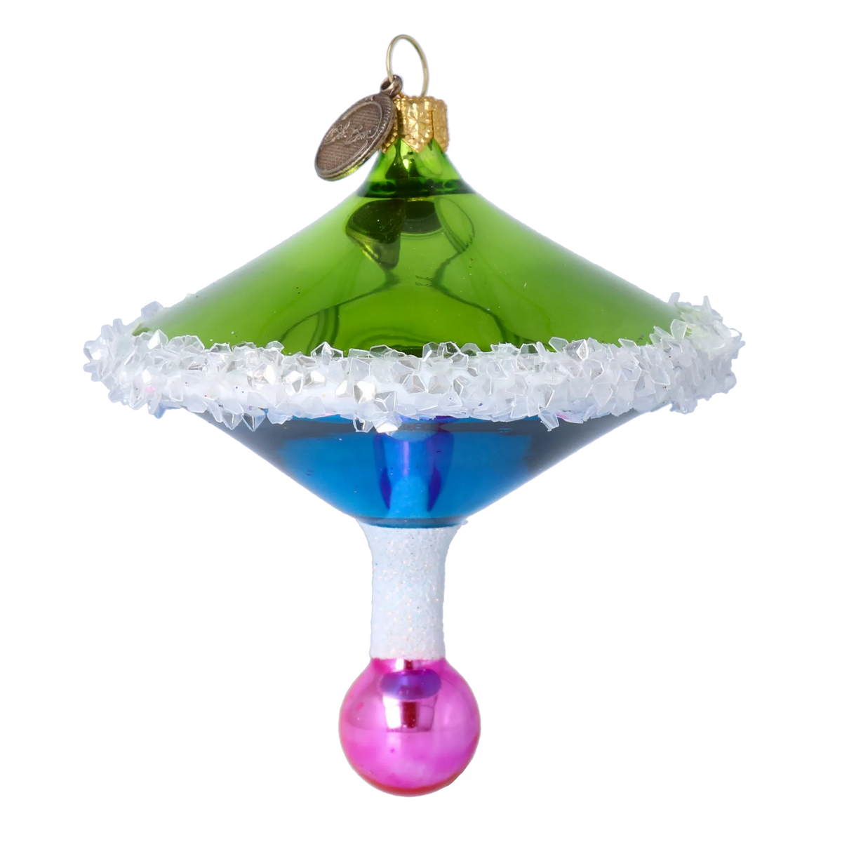 Verdant Frost Horizon | Hand-Painted Glass Ornament | Blubom 2022-531