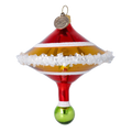 Crimson Glacial Pulse | Hand-Painted Glass Ornament | Blubom 2022-533