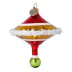 Crimson Glacial Pulse | Hand-Painted Glass Ornament | Blubom 2022-533