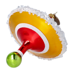 Crimson Glacial Pulse | Hand-Painted Glass Ornament | Blubom 2022-533