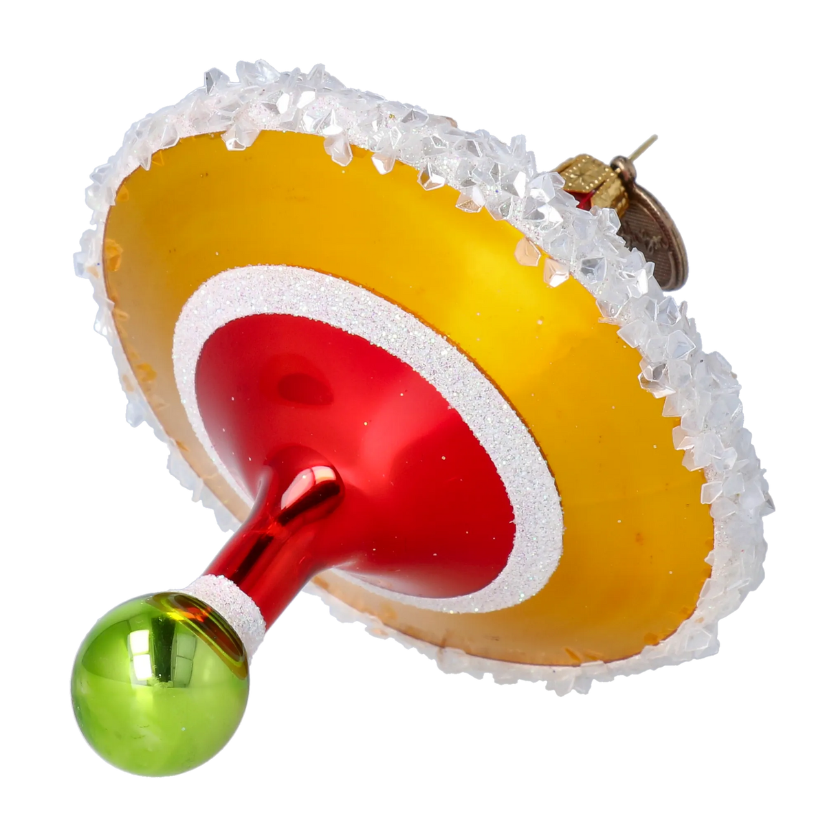 Crimson Glacial Pulse | Hand-Painted Glass Ornament | Blubom 2022-533