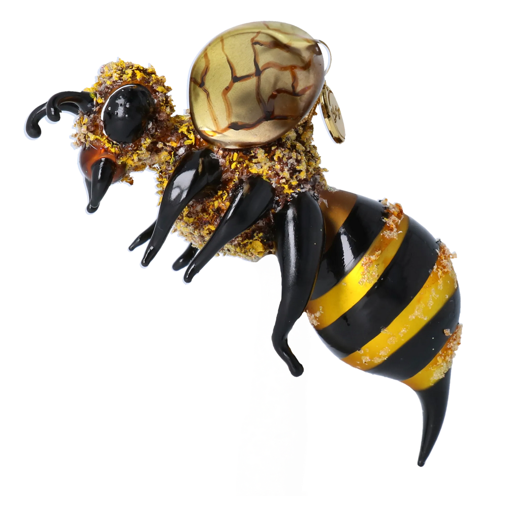 Saffron Dusted Forager | Hand-Painted Glass Ornament | Blubom 2022-535