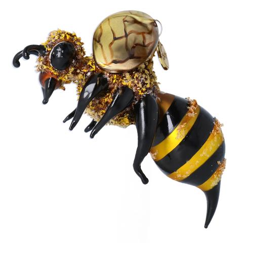 Saffron Dusted Forager | Hand-Painted Glass Ornament | Blubom 2022-535