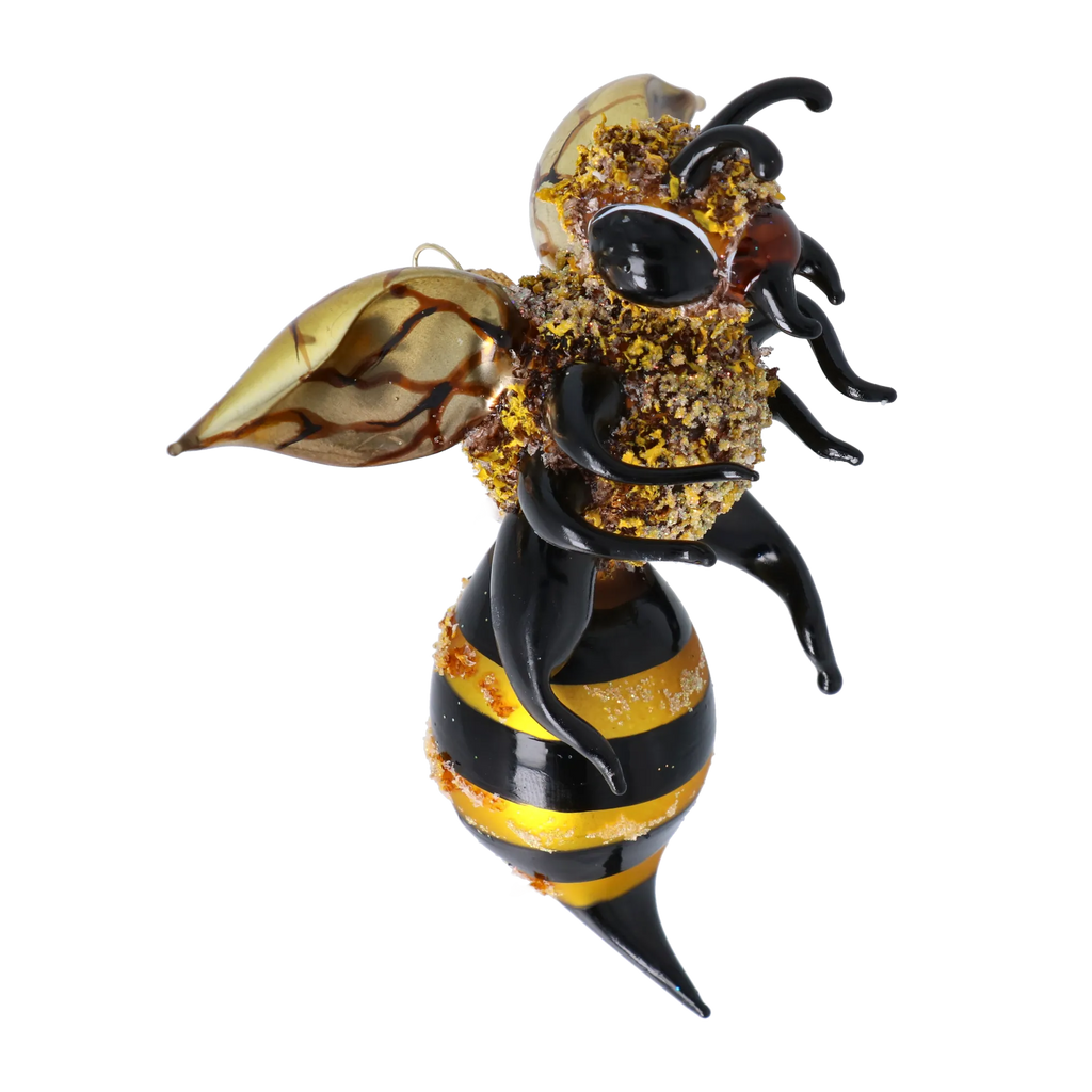 Saffron Dusted Forager | Hand-Painted Glass Ornament | Blubom 2022-535