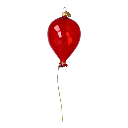 Balloon red. Handmade Glass Christmas ornament. 2022-537