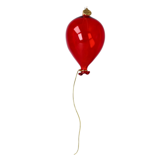 Balloon red. Handmade Glass Christmas ornament. 2022-537