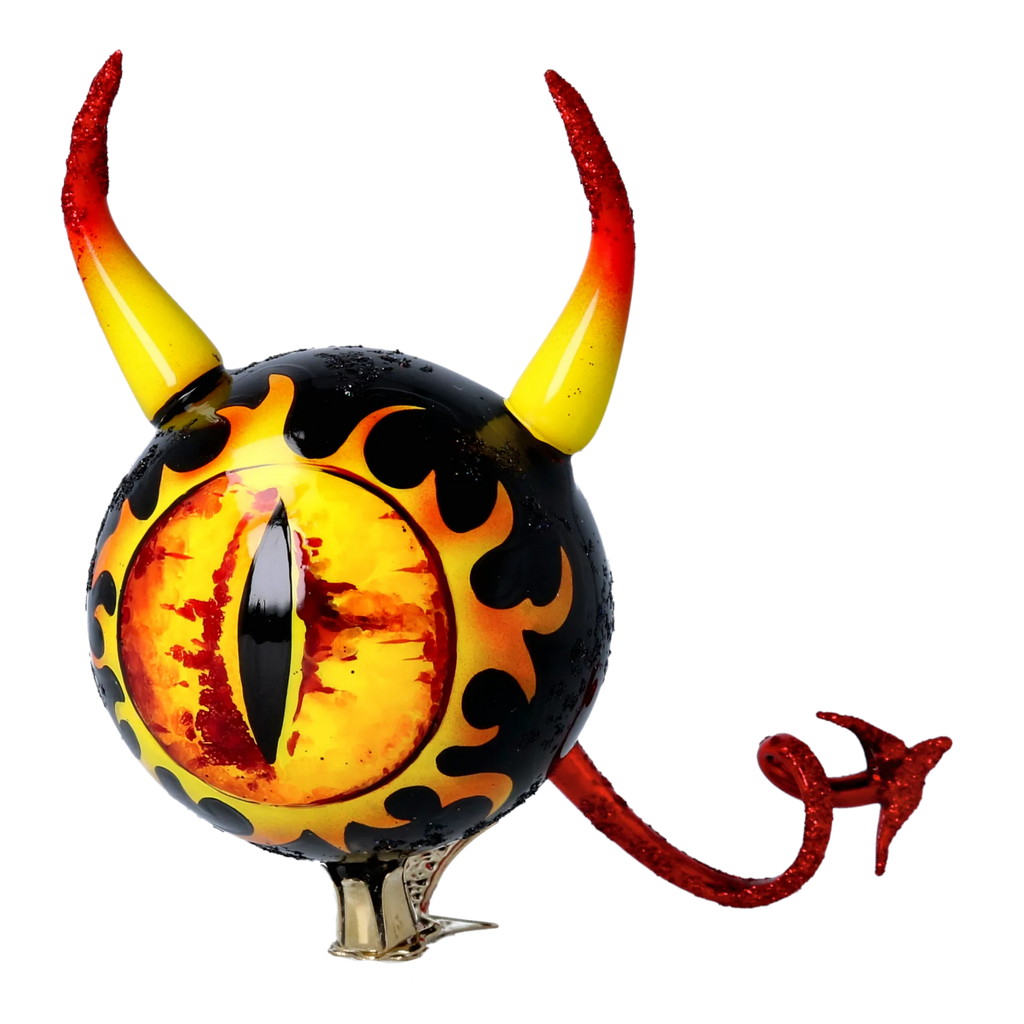 Malevolent Infernal Gaze | Hand-Painted Glass Ornament | Blubom 2022-538