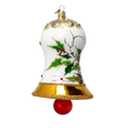 Load image into Gallery viewer, Poinsettia Bell  Tree  Handmade Glass Christmas ornament
