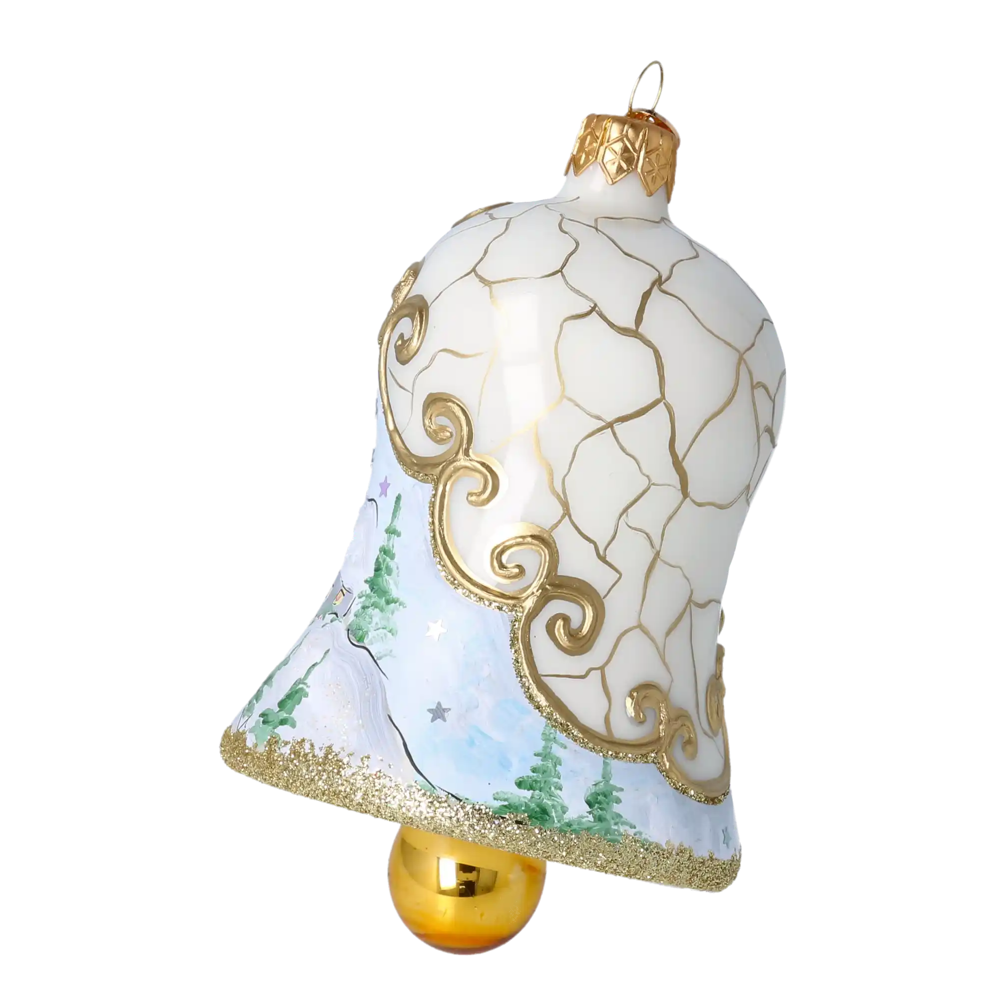Winter Chapel Bell  Tree  Handmade Glass Christmas ornament