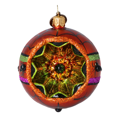 Amber Midnight Bloom | Hand-Painted Glass Ornament | Blubom 2022-542