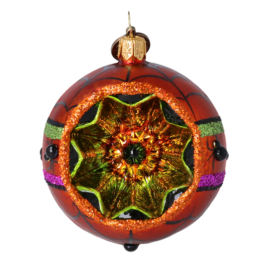 Midnight Amber Spider Reflector Premium christmas glass ornament 2022-542