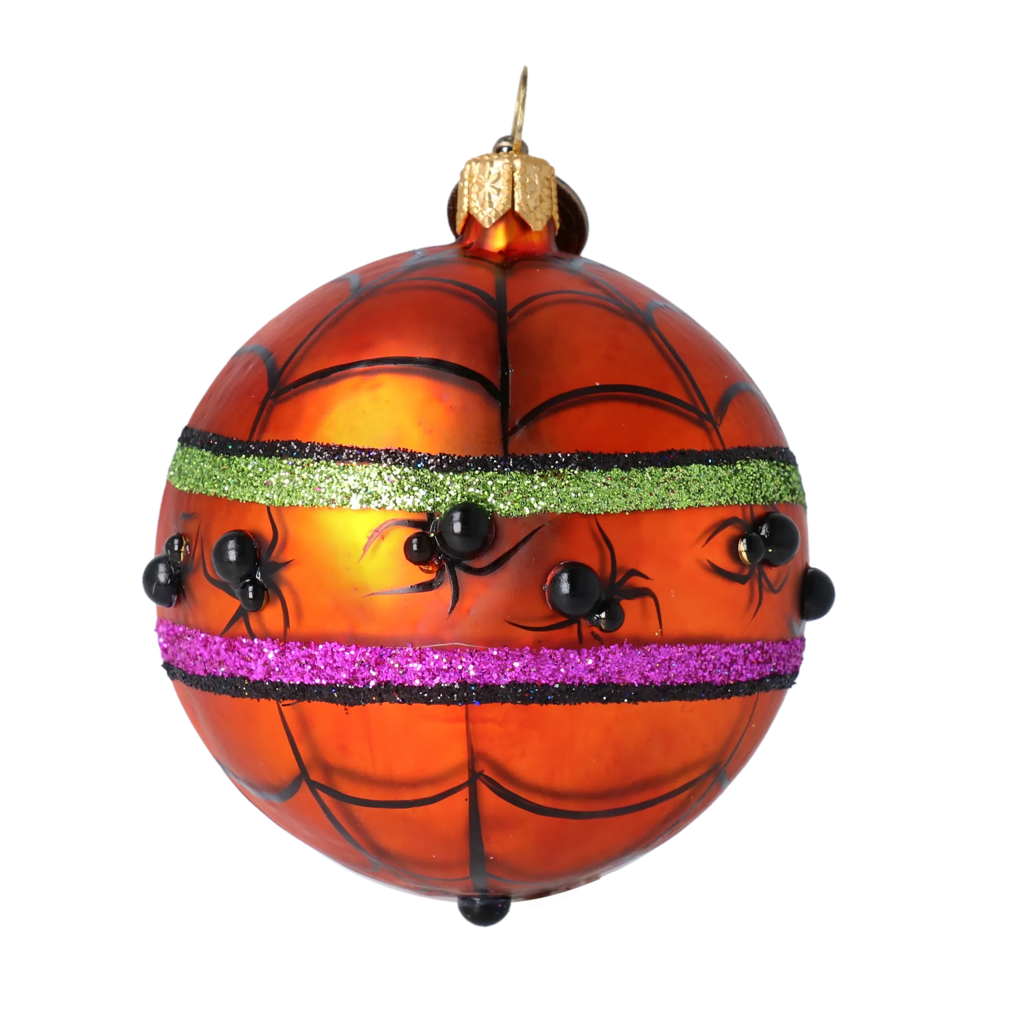 Amber Midnight Bloom | Hand-Painted Glass Ornament | Blubom 2022-542