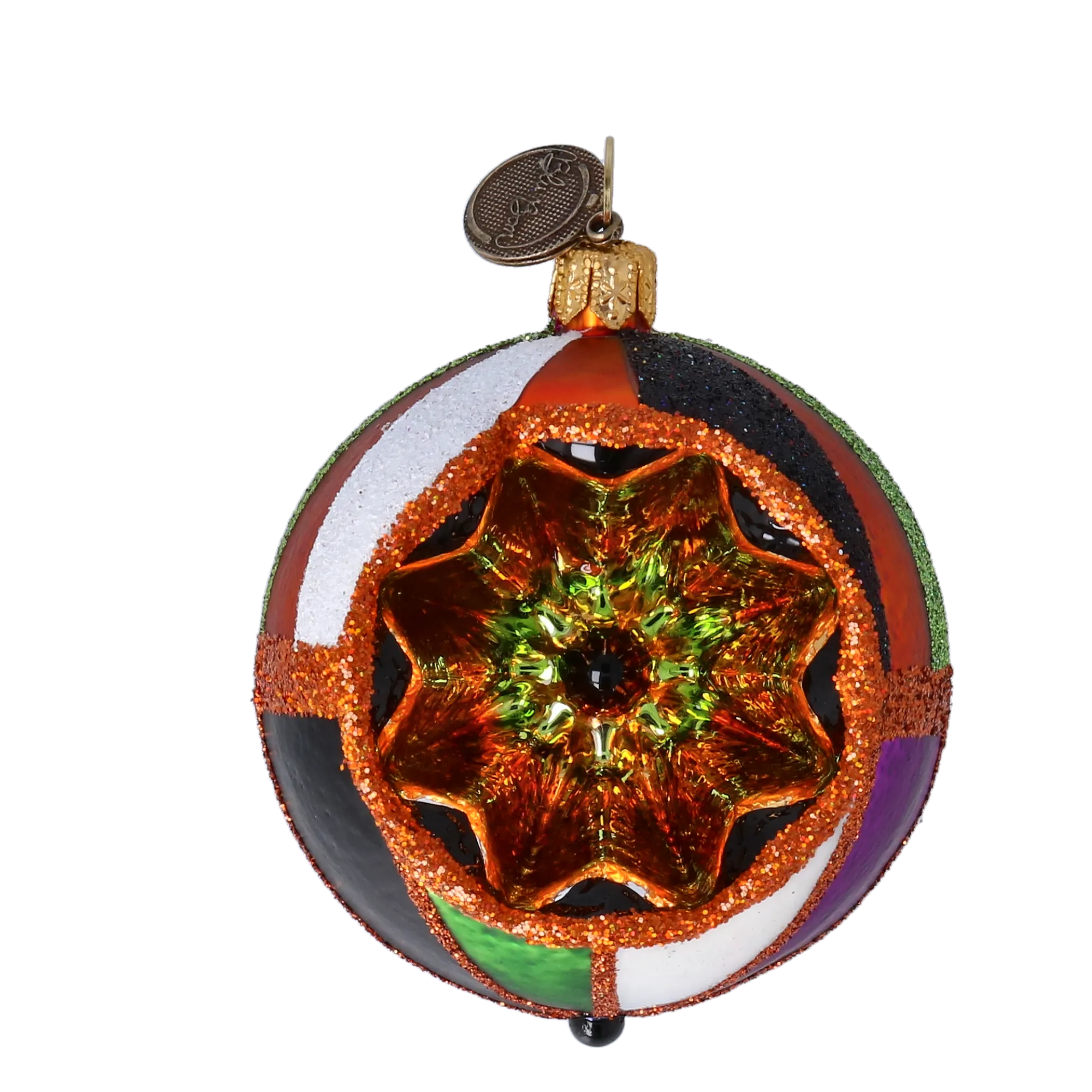 Amber Midnight Pulse | Hand-Painted Glass Ornament | Blubom 2022-552