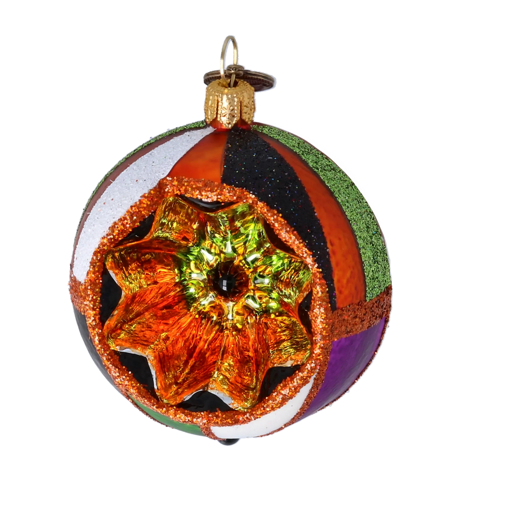 Amber Midnight Pulse | Hand-Painted Glass Ornament | Blubom 2022-552