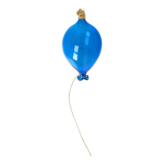 Glass Blue Balloon. Handmade Glass Christmas ornament.